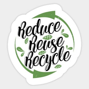 'Reduce Reuse Recycle' Environment Awareness Shirt Sticker